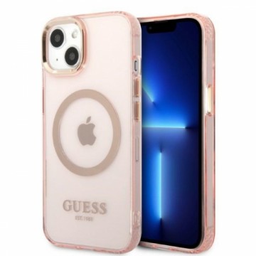Guess Translucent MagSafe Compatible Case for iPhone 13 Pink
