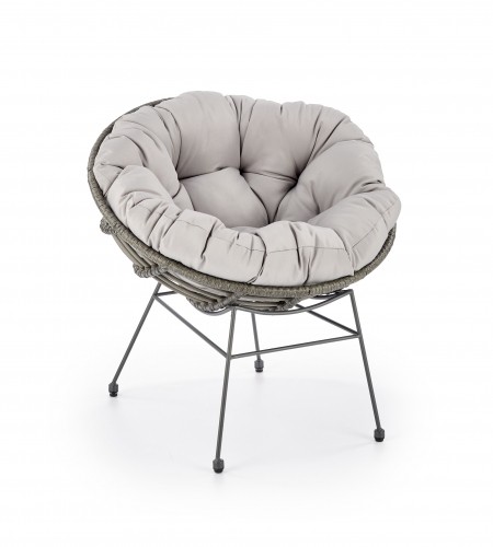 Halmar PINO garden chair, dark grey / light grey image 1