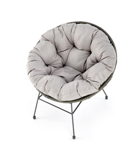 Halmar PINO garden chair, dark grey / light grey image 3