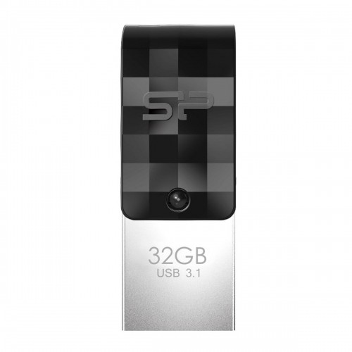 USВ-флешь память Silicon Power Mobile C31 Чёрный/Серебристый 32 GB image 1