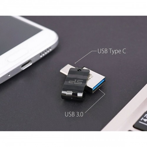 USB Zibatmiņa Silicon Power Mobile C31 Melns/Sudrabains 32 GB image 2