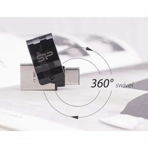 USB Zibatmiņa Silicon Power Mobile C31 Melns/Sudrabains 32 GB image 4