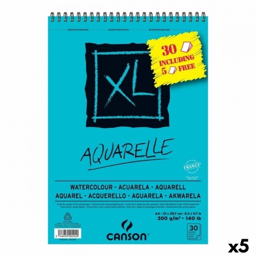 Skiču bloks Canson AQUARELLE XL 21 x 29,7 cm 5 gb. 30 Loksnes 300 g/m² image 1