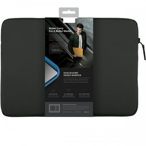 UNIQ etui Vienna laptop Sleeve 16" czarny|midnight black Waterproof RPET image 4