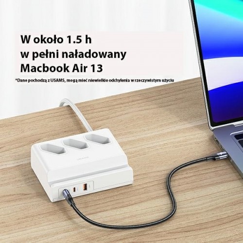USAMS Listwa zasilająca 65W Super Si Fast Charging USB Extension Socket EU biały|white CC160TC01 (US-CC160) image 5