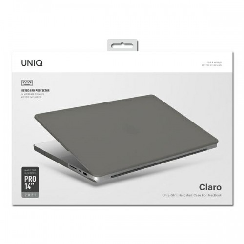 UNIQ etui Claro MacBook Pro 14" (2021) przezroczysty szary|smoke matt grey image 3