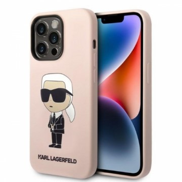 Karl Lagerfeld KLHMP14LSNIKBCP iPhone 14 Pro 6,1" hardcase różowy|pink Silicone Ikonik Magsafe