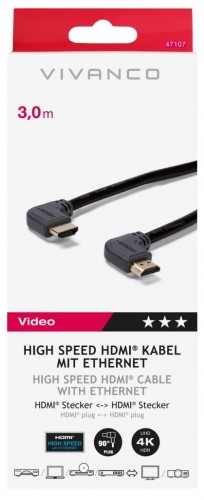 Vivanco cable HDMI - HDMI 3m angeled (47107) image 2