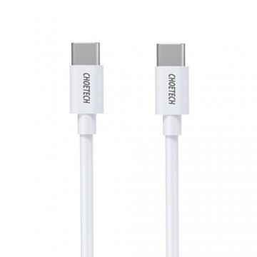 Cable CHOETECH Type-C - Type-C, PD60W, White, 1.2m