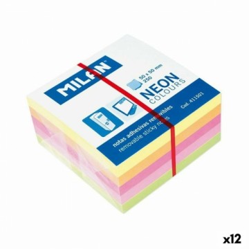 Стикеры для записей Milan Neon colours Разноцветный 50 x 50 mm (12 штук)