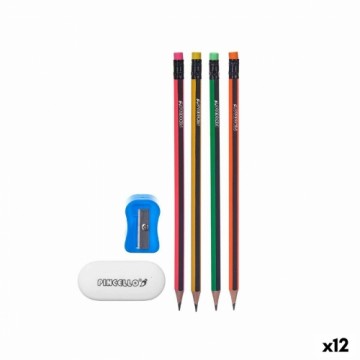Pincello Zīmuļa Komplekts Zīmuļ asināmais Dzēšgumija (12 gb.)