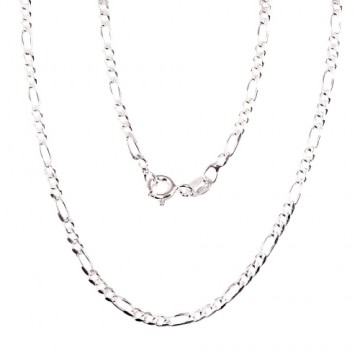 Серебряная цепочка Фигаро 2,2 мм, алмазная обработка граней #2400105, Серебро 925°, длина: 60 см, 6.2 гр.