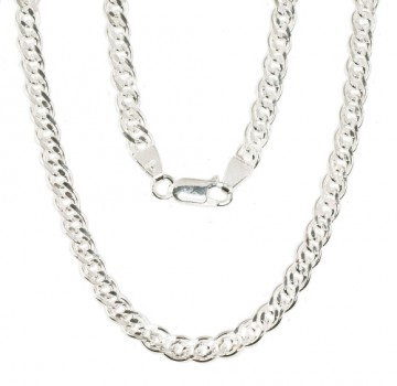 Серебряная цепочка Мона-лиза 4,9 мм, алмазная обработка граней #2400062, Серебро 925°, длина: 60 см, 19.3 гр.