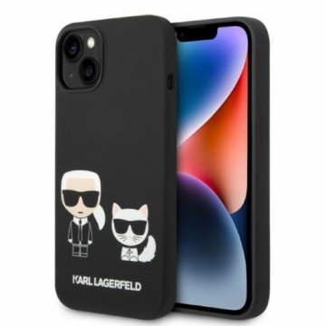 Karl Lagerfeld MagSafe Compatible Case Liquid Silicone Karl and Choupette for iPhone 14 Black