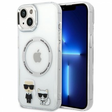 Karl Lagerfeld MagSafe Compatible Case Karl and Choupette for iPhone 14 Plus Transparent