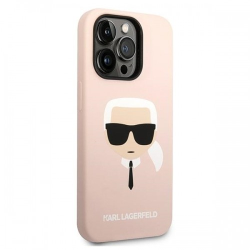 Karl Lagerfeld MagSafe Compatible Case Liquid Silicone Karl Head for iPhone 14 Pro Pink image 4