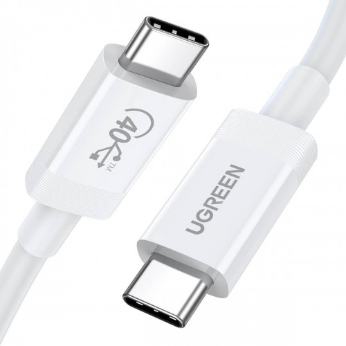 USB-C to USB-C UGREEN USB4 Cable, 40Gbps, 0.8m (White) image 1