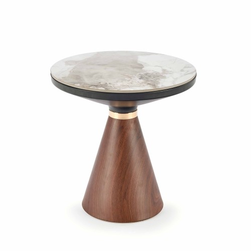 Halmar GENESIS_S coffee table, white marble / walnut / gold image 1
