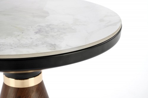 Halmar GENESIS_S coffee table, white marble / walnut / gold image 4