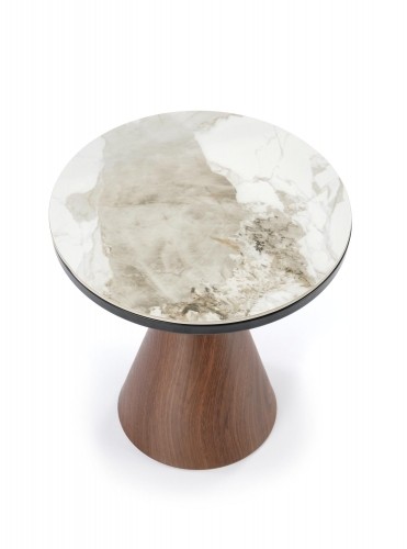 Halmar GENESIS_S coffee table, white marble / walnut / gold image 5