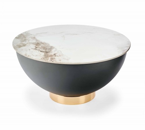 Halmar CECILIA coffee table, marble / grey / gold image 1