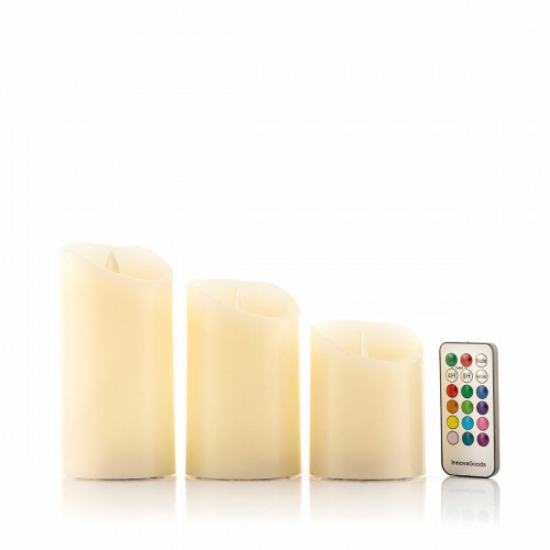 Daudzkrāsu LED sveces ar liesmas efektu un tālvadības pulti Lendles InnovaGoods 3 gb. image 3