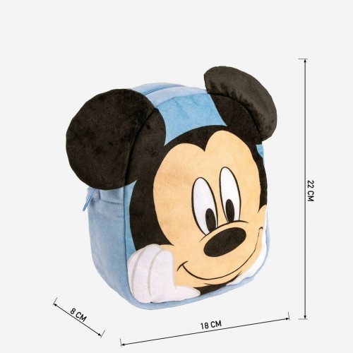 Skolas soma Mickey Mouse Gaiši Zils 18 x 22 x 8 cm image 5