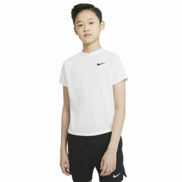 Krekls ar Īsām Piedurknēm Bērniem Nike Court Dri-FIT Victory Balts