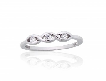Серебряное кольцо #2101849(PRh-Gr)_CZ, Серебро 925°, родий (покрытие), Цирконы, Размер: 18, 1.4 гр.