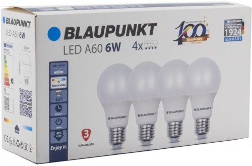 Blaupunkt LED lamp E27 6W 4pcs, natural white image 2