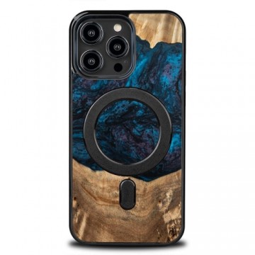 Apple Wood and Resin Case for iPhone 14 Pro Max MagSafe Bewood Unique Neptune - Navy Black