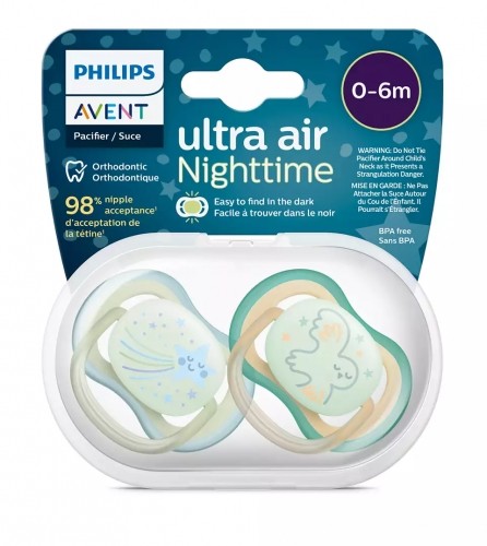 Philips Avent māneklītis Ultra Air Night, NEUTRAL 0-6M, (2gab) - SCF376/18 image 4