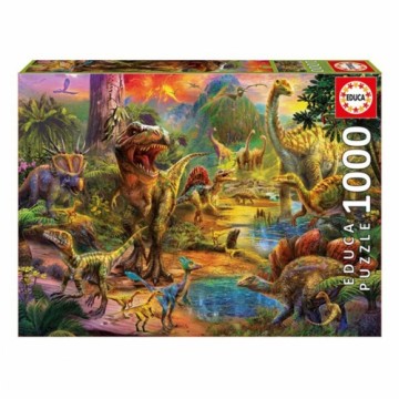 Puzle un domino komplekts Dinosaur Land Educa 17655 500 Daudzums 1000 Daudzums 68 x 48 cm