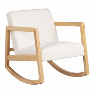 Bigbuy Home Šūpuļkrēsls Balts Dabisks Kaučuka koks Audums 60 x 83 x 72 cm
