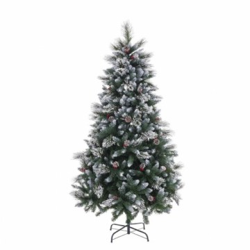 Bigbuy Christmas Jaungada eglīte Balts Sarkans Zaļš Dabisks PVC Metāls Polietilēns Plastmasa 180 cm
