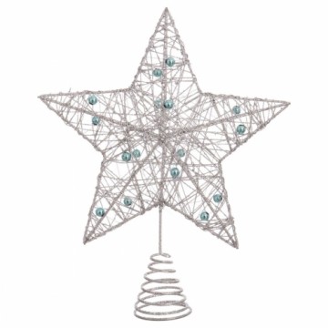 Bigbuy Christmas Ziemassvētku zvaigzne Sudrabains Sudrabs Metāls Koks 20 x 5 x 25 cm
