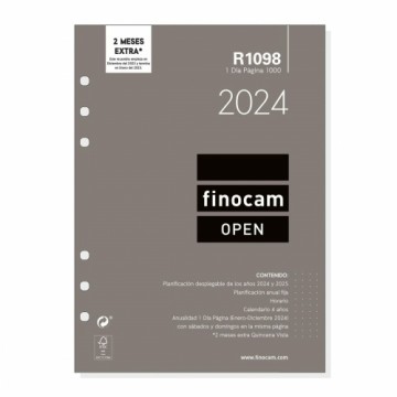 Agenda refill Finocam Open R1098 2024 Balts 15,5 x 21,5 cm