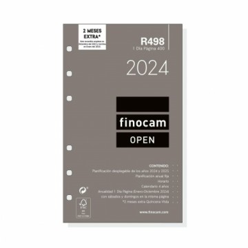 Agenda refill Finocam Open R498 2024 Balts 9,1 x 15,2 cm