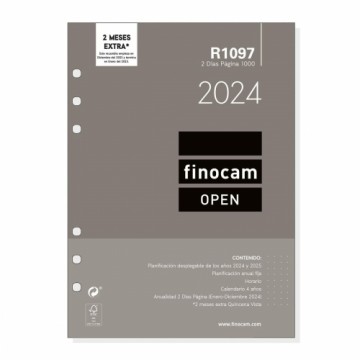 Agenda refill Finocam Open R1097 2024 Balts 15,5 x 21,5 cm