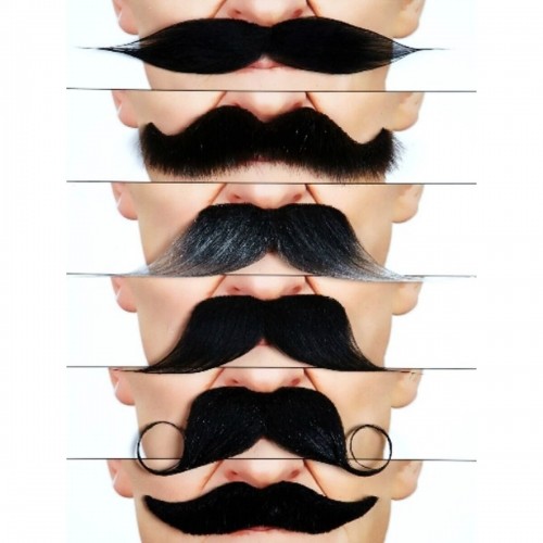 Set of false mustaches My Other Me Один размер Чёрный 6 Предметы image 1