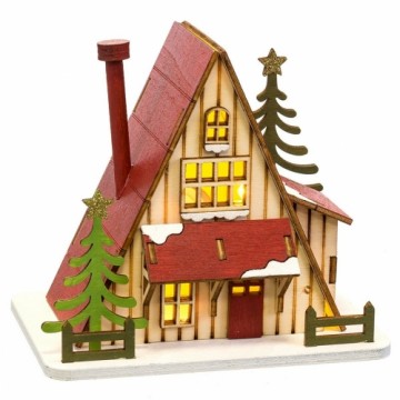 Bigbuy Christmas Ziemassvētku Nieciņš Daudzkrāsains Koks Māja 14 x 9,3 x 14 cm