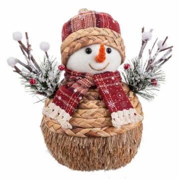 Bigbuy Christmas Ziemassvētku Nieciņš Daudzkrāsains Polyfoam Audums Sniega lelle 25 x 14 x 21 cm