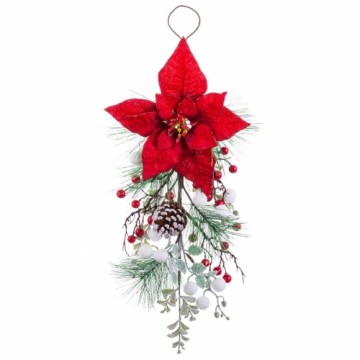 Bigbuy Christmas Durvju Pakaramais Ziemassvētki Sarkans Daudzkrāsains Plastmasa Audums Ananāsi 60 cm