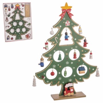 Bigbuy Christmas Новогоднее украшение Разноцветный Деревянный MDF Новогодняя ёлка 26 cm
