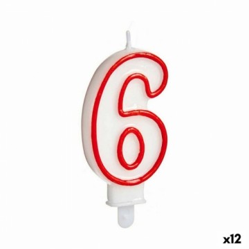 Bigbuy Home Вуаль День рождения Номера 6 Красный Белый (12 штук)