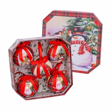 Bigbuy Christmas Ёлочные шарики Красный Разноцветный бумага Polyfoam Кукла-белоснежка 7,5 x 7,5 x 7,5 cm (5 штук)