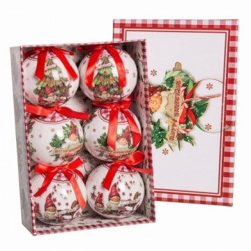 Bigbuy Christmas Eglītes rotājumi Sarkans Daudzkrāsains Papīrs Polyfoam 7,5 x 7,5 x 7,5 cm (6 gb.)