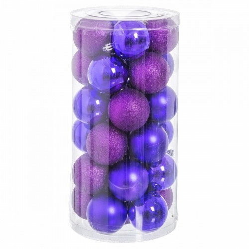 Bigbuy Christmas Ёлочные шарики Фиолетовый Пластик Пурпурин 6 x 6 x 6 cm (30 штук) image 1