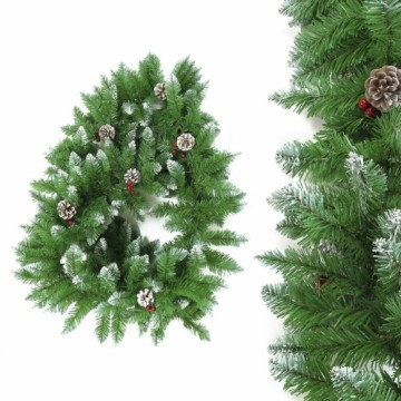 Bigbuy Christmas Ziemassvētku dāvana PVC Zaļš Dabisks Ananāsi 270 x 28 x 14 cm