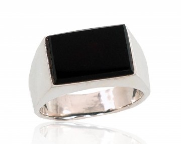 Серебряное кольцо #2101355_ON, Серебро 925°, Оникс, Размер: 21, 9.4 гр.